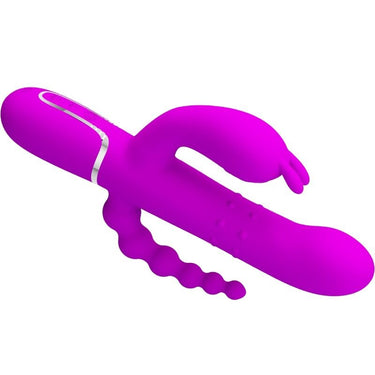 Vibratore con Coniglio Triplo Stimolazione Intensa, Silicone Soft Touch